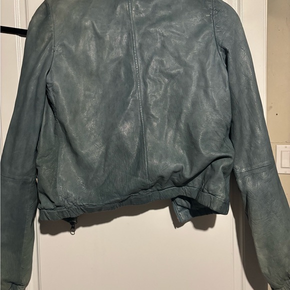 BCBGMaxAzria Teal Leather Jacket - Picture 2 of 4